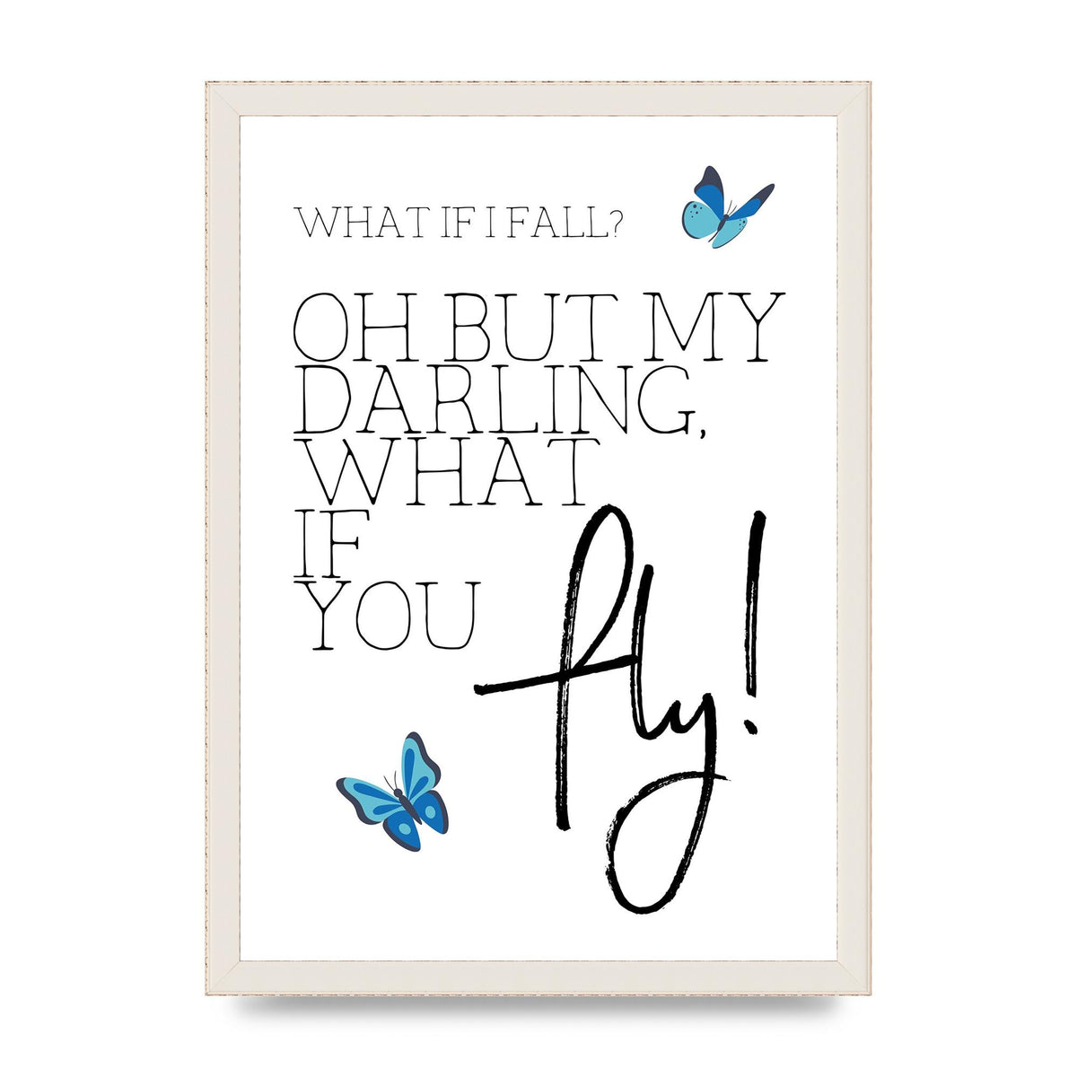 What If I Fall" Printed Poster - A3 framed