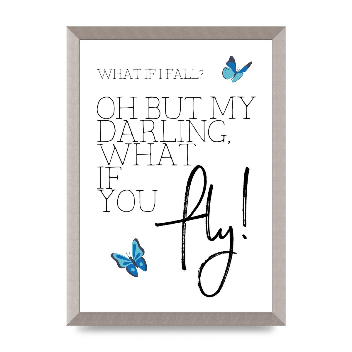 What If I Fall" Printed Poster - A3 framed
