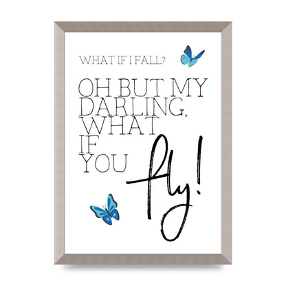 What If I Fall" Printed Poster - A3 framed