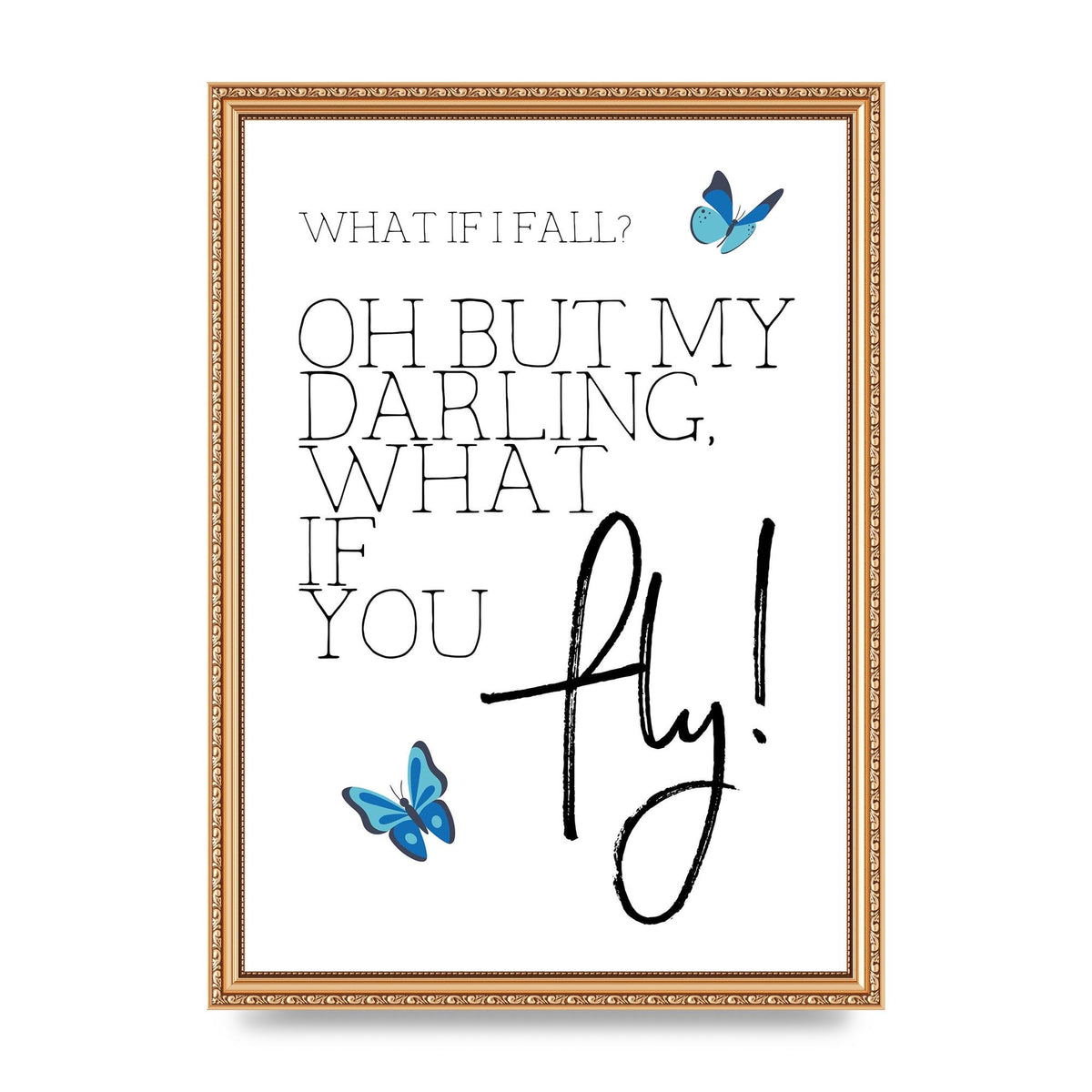 What If I Fall" Printed Poster - A3 framed