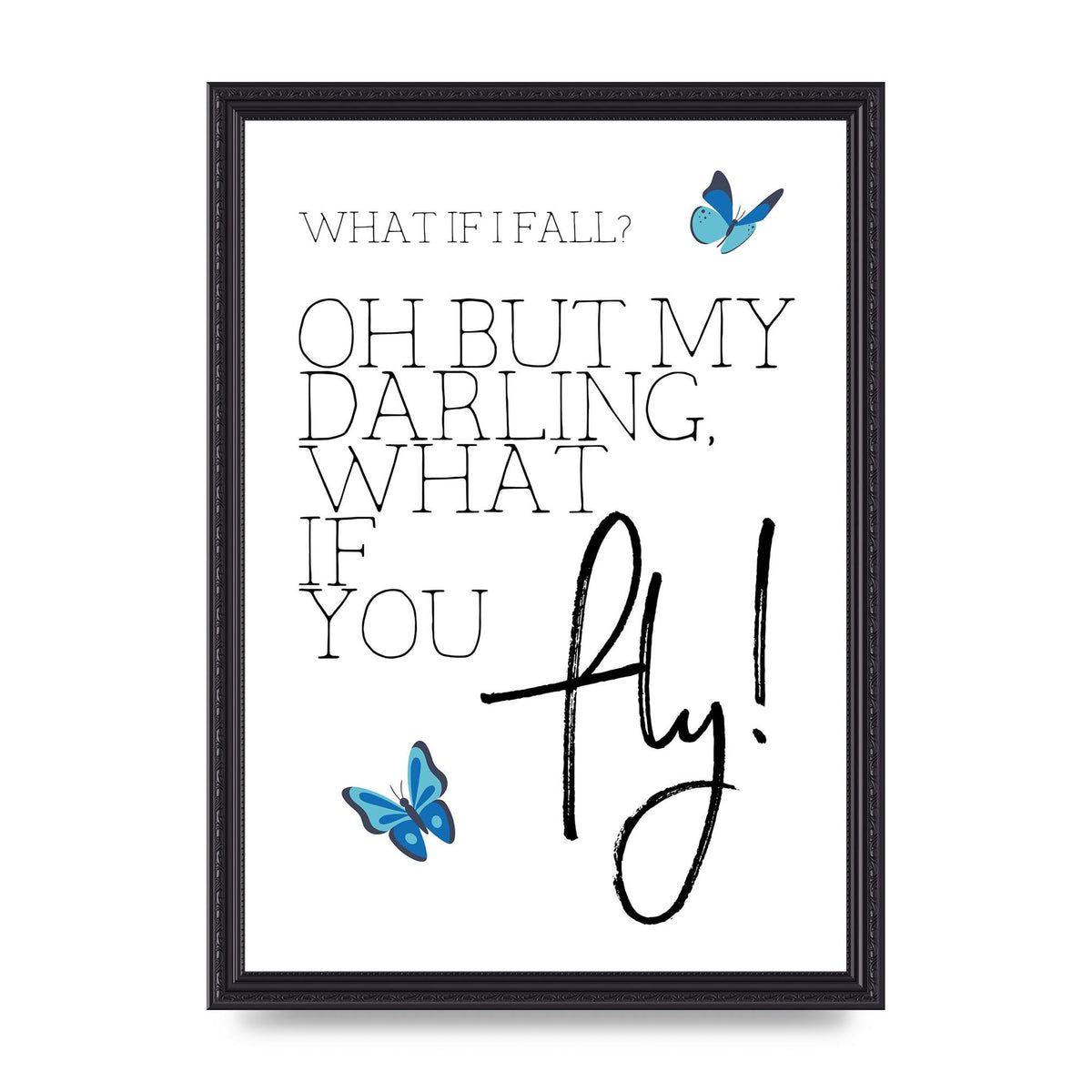 What If I Fall" Printed Poster - A3 framed