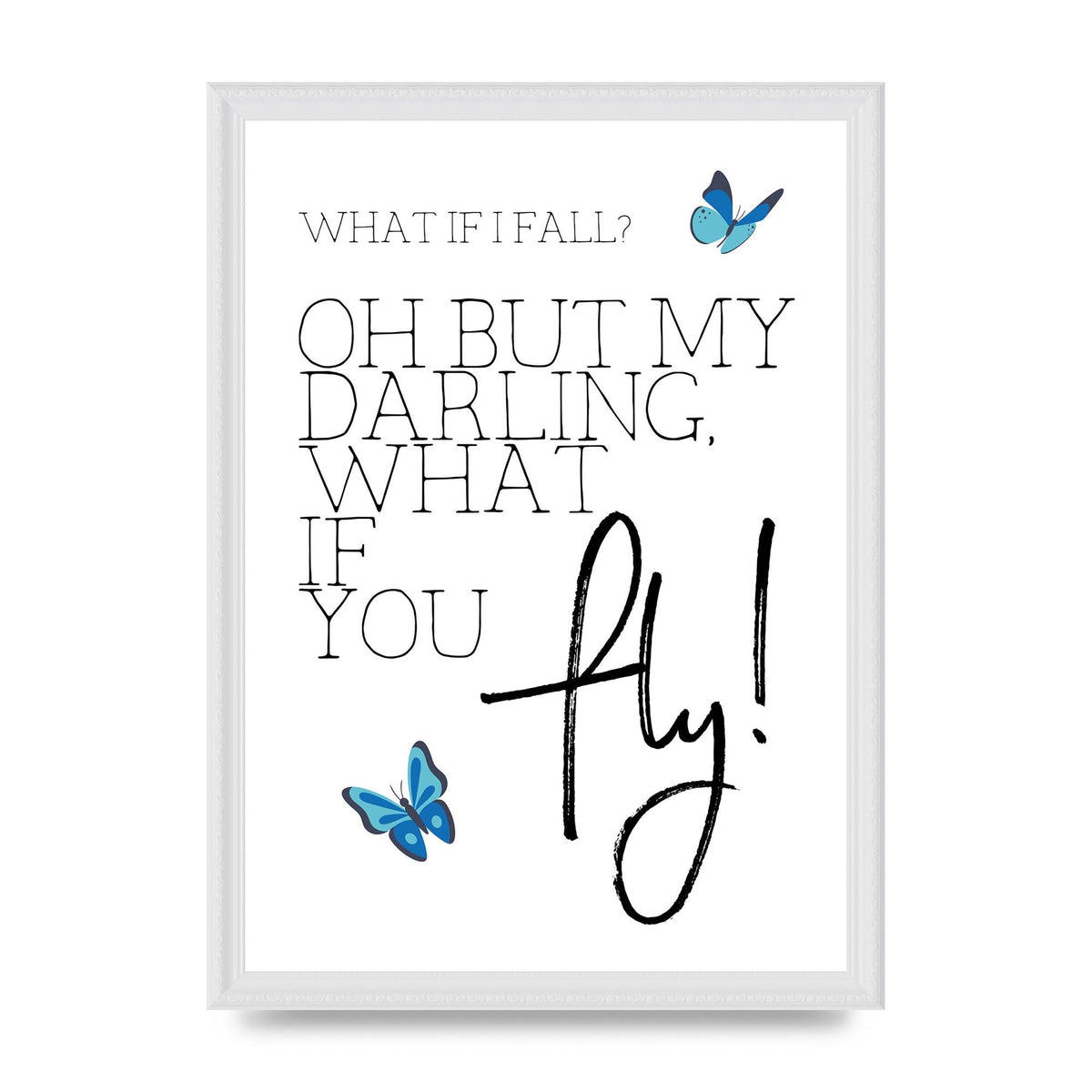 What If I Fall" Printed Poster - A3 framed