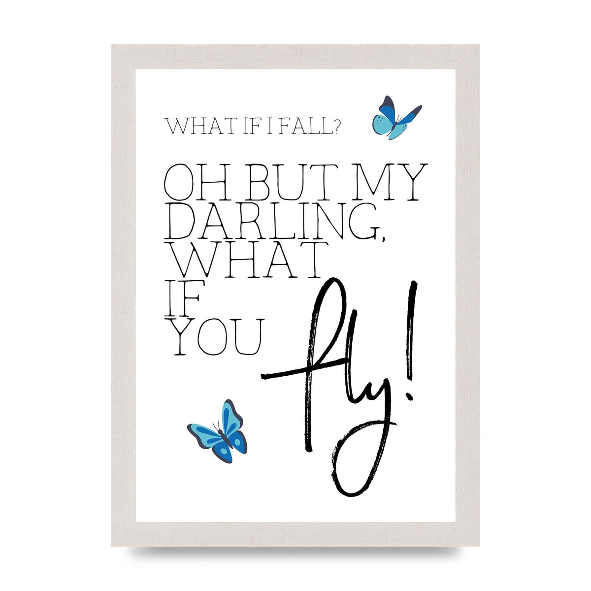 What If I Fall" Printed Poster - A4 framed