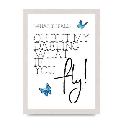 What If I Fall" Printed Poster - A4 framed