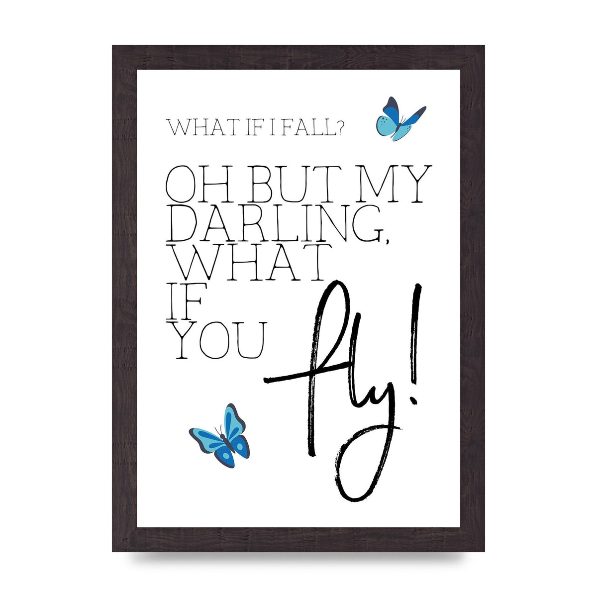 What If I Fall" Printed Poster - A4 framed