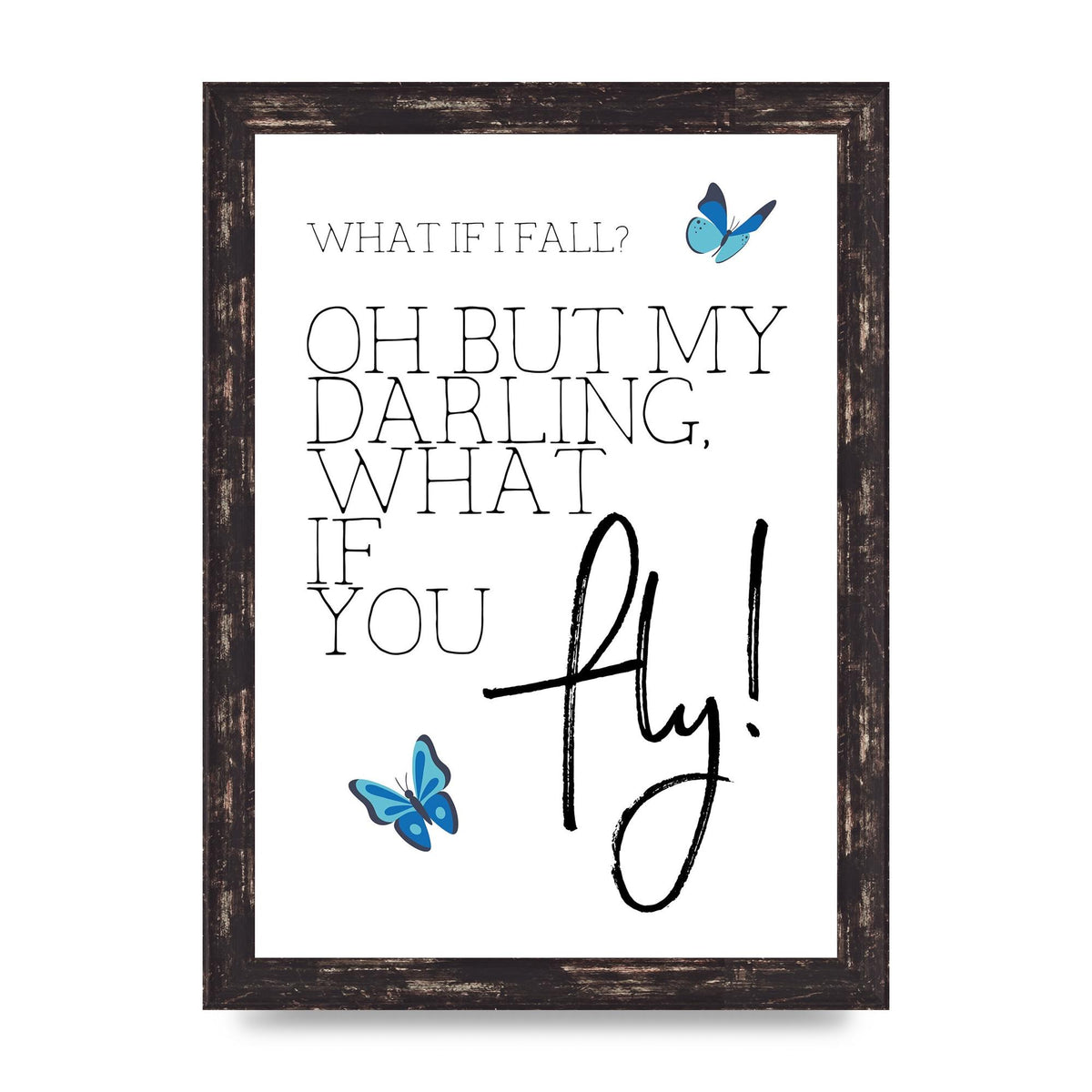 What If I Fall" Printed Poster - A4 framed
