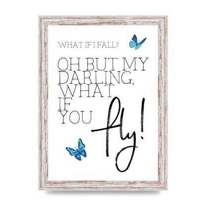 What If I Fall" Printed Poster - A4 framed