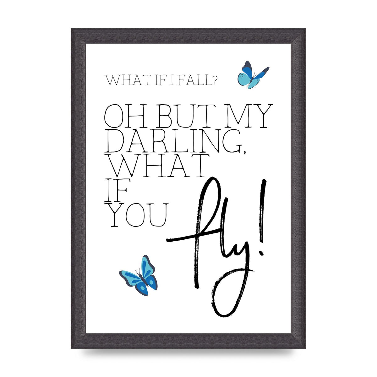 What If I Fall" Printed Poster - A4 framed