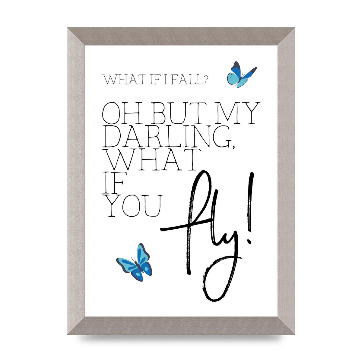 What If I Fall" Printed Poster - A4 framed