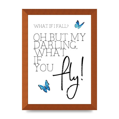 What If I Fall" Printed Poster - A4 framed