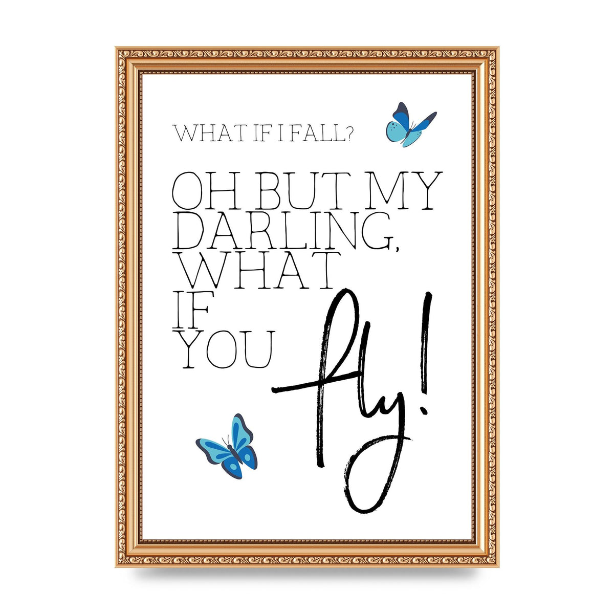 What If I Fall" Printed Poster - A4 framed