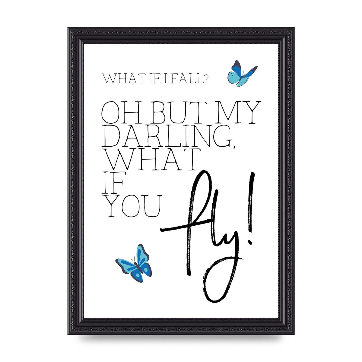 What If I Fall" Printed Poster - A4 framed