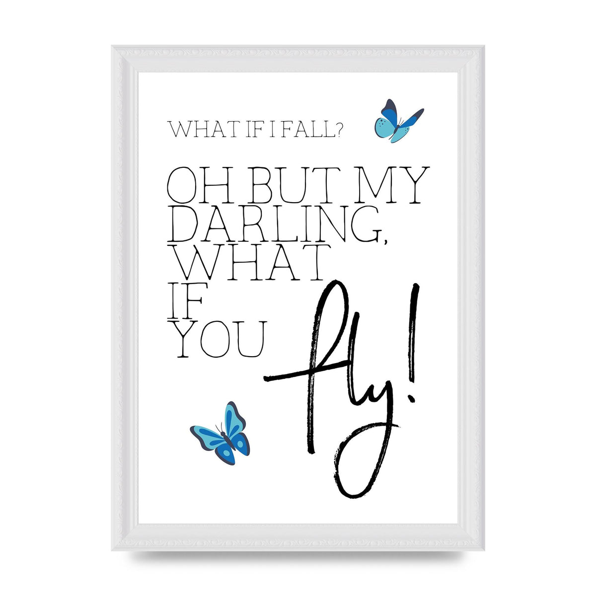 What If I Fall" Printed Poster - A4 framed