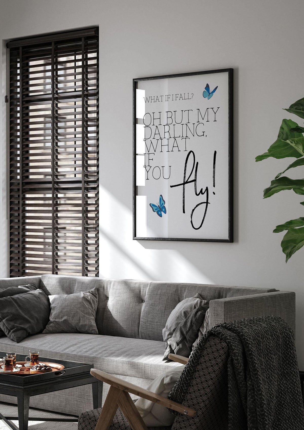 What If I Fall" Printed Poster - living room 1