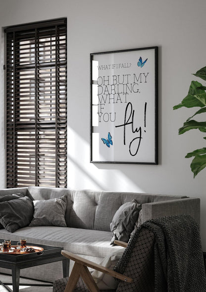 What If I Fall" Printed Poster - living room 1