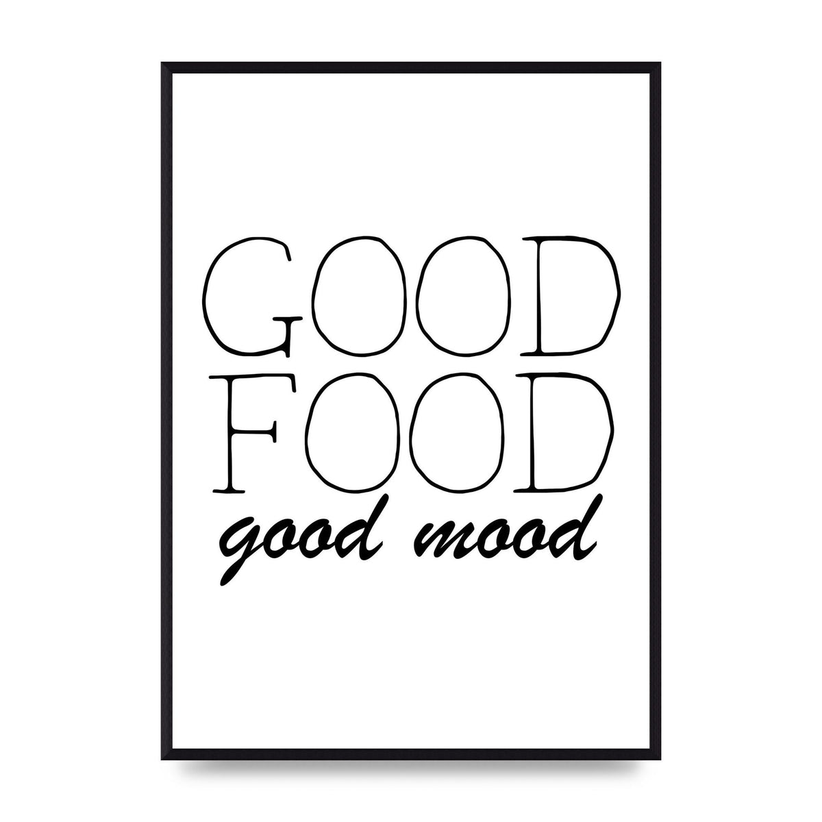 Good Food Good Mood" Art for the home - A2 framed