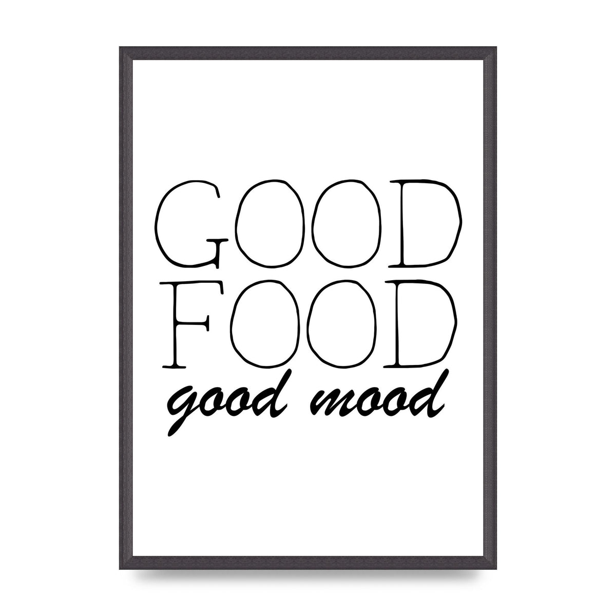 Good Food Good Mood" Art for the home - A2 framed