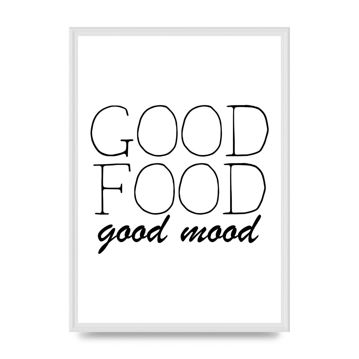 Good Food Good Mood" Art for the home - A2 framed