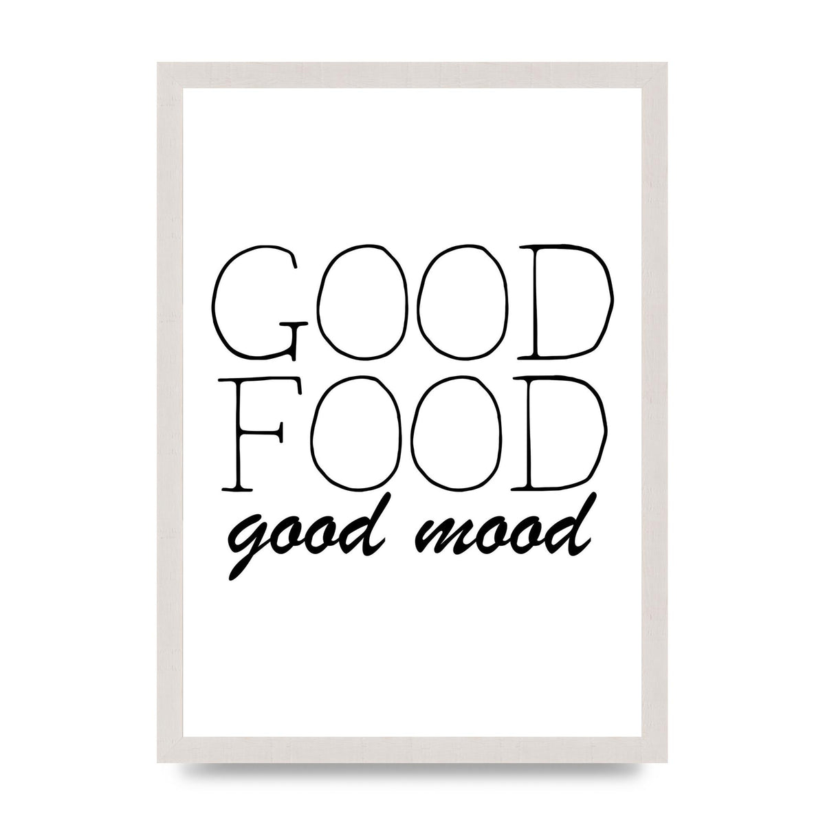 Good Food Good Mood" Art for the home - A3 framed
