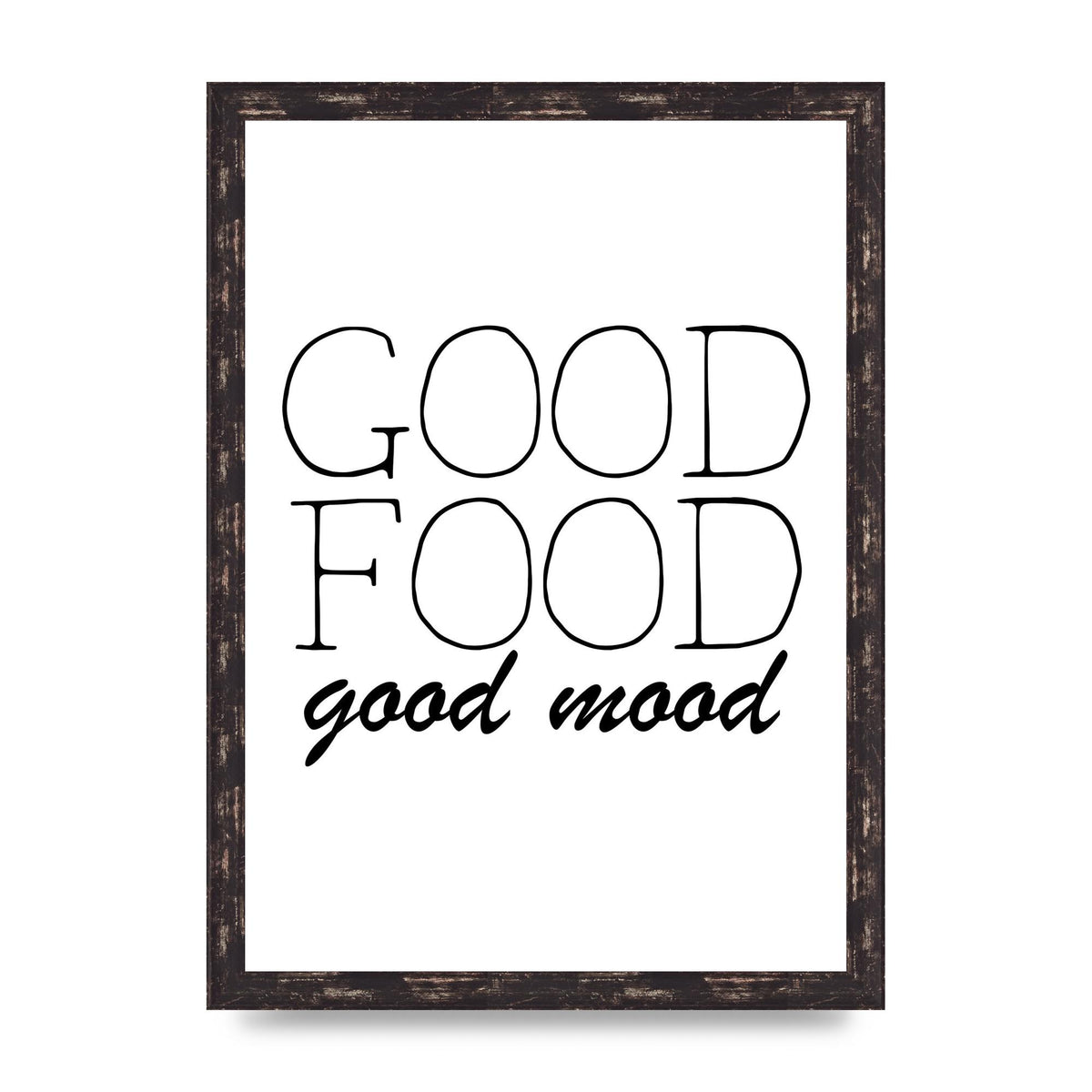 Good Food Good Mood" Art for the home - A3 framed