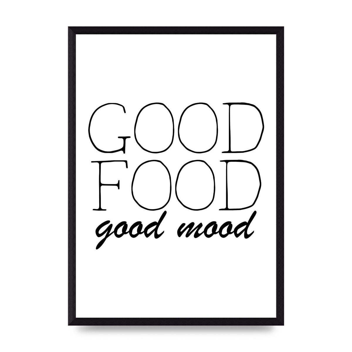 Good Food Good Mood" Art for the home - A3 framed