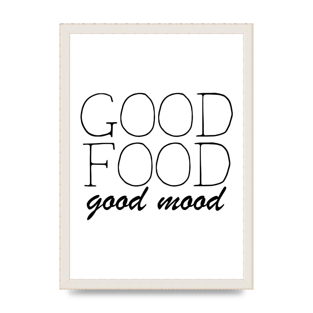 Good Food Good Mood" Art for the home - A3 framed