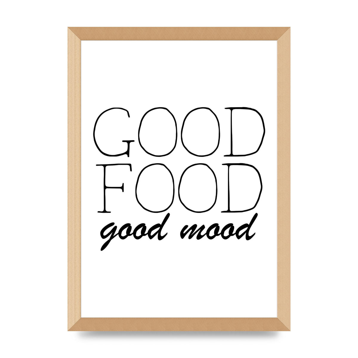 Good Food Good Mood" Art for the home - A3 framed