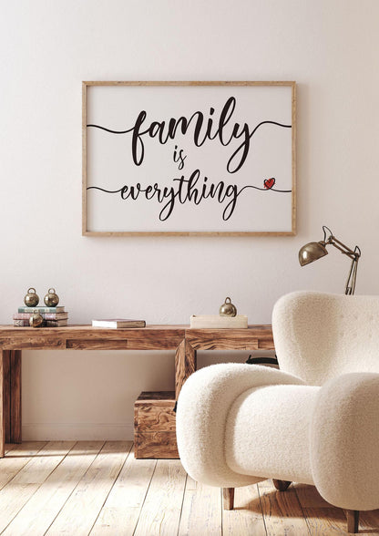 Family Is Everything" Wall Art - landscape living room 1