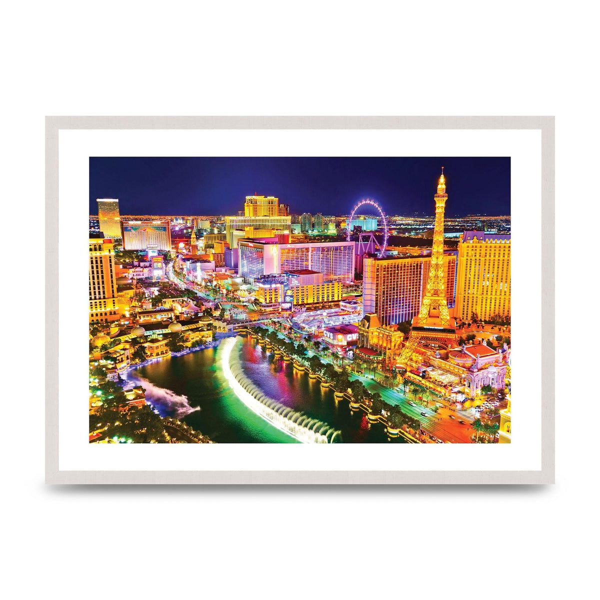 Las Vegas Boulevard At Night Wall Art - A2 framed