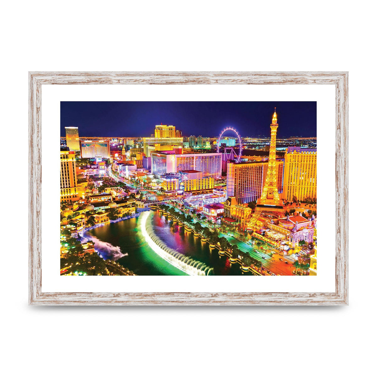 Las Vegas Boulevard At Night Wall Art - A3 framed