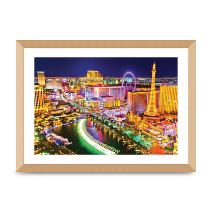 Las Vegas Boulevard At Night Wall Art - A3 framed