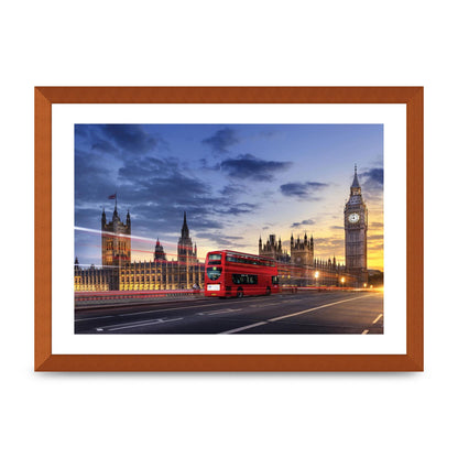 Red Bus Big Ben London Wall Art - A3 framed