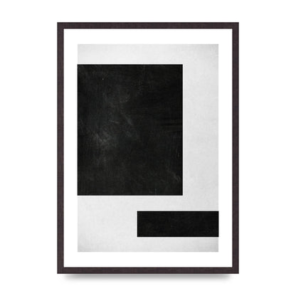 Black White Abstract 1 Wall Art - A2 framed