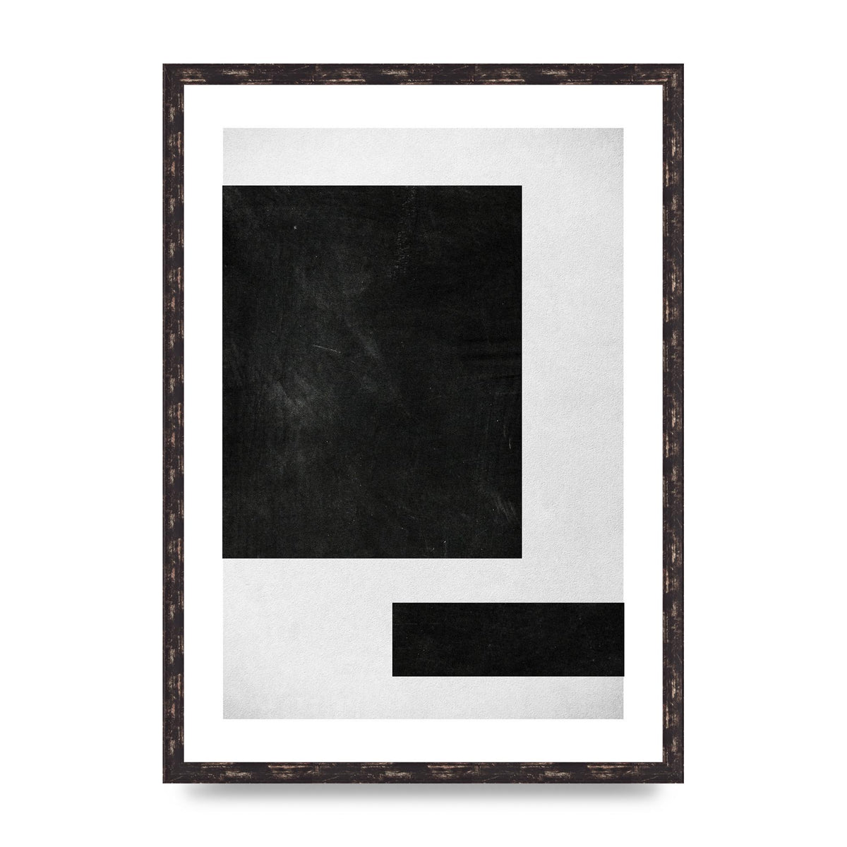 Black White Abstract 1 Wall Art - A2 framed