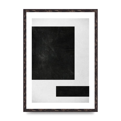 Black White Abstract 1 Wall Art - A2 framed
