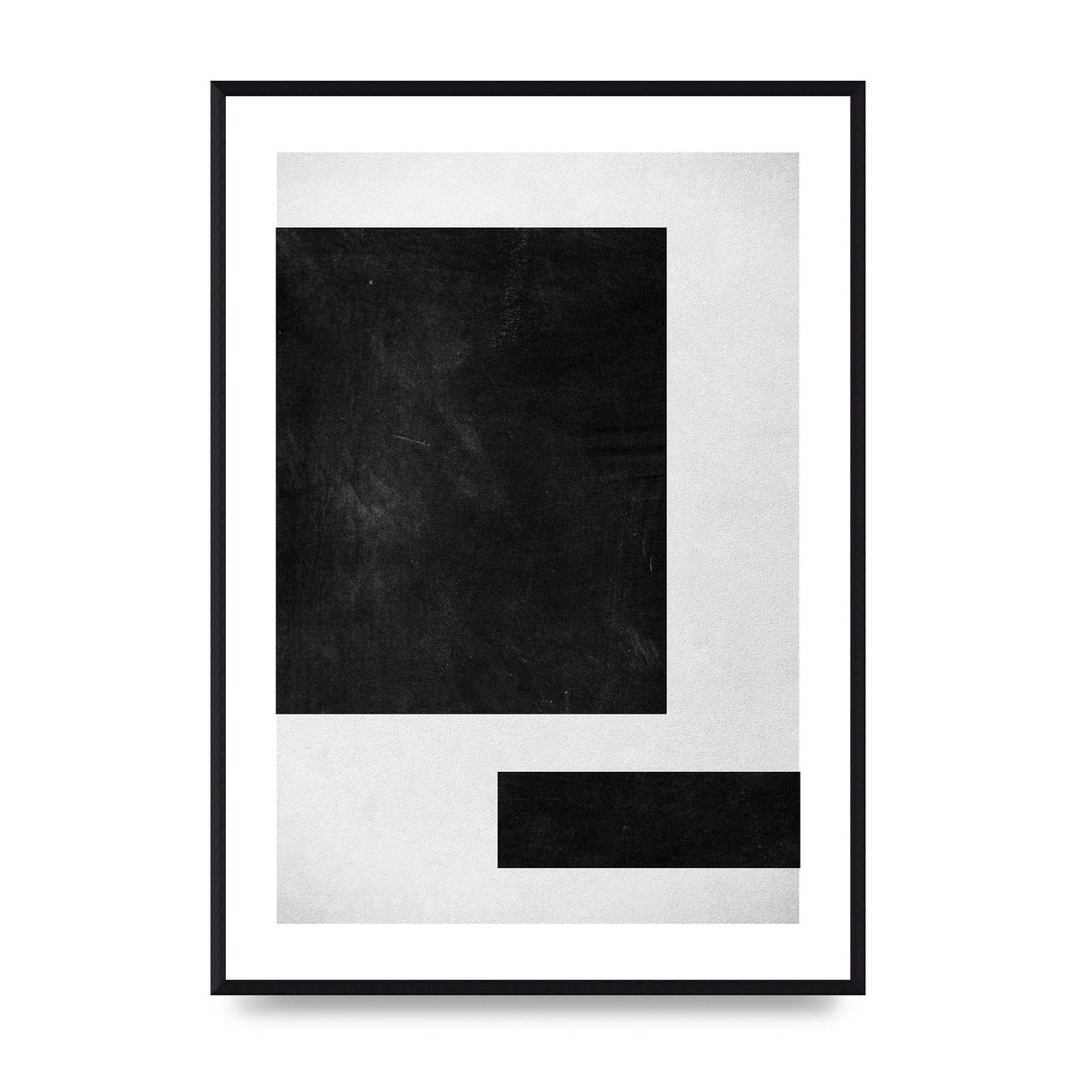 Black White Abstract 1 Wall Art - A2 framed
