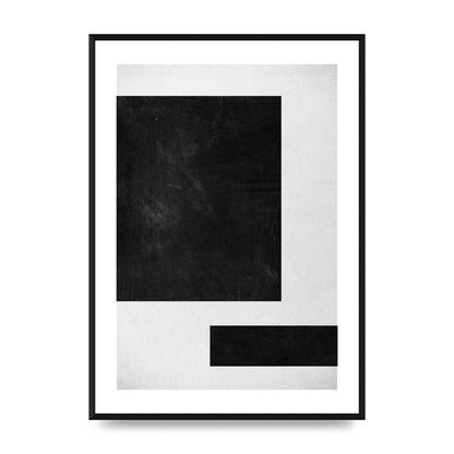 Black White Abstract 1 Wall Art - A2 framed