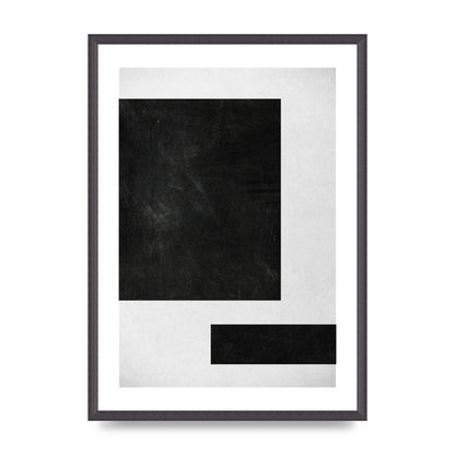 Black White Abstract 1 Wall Art - A2 framed