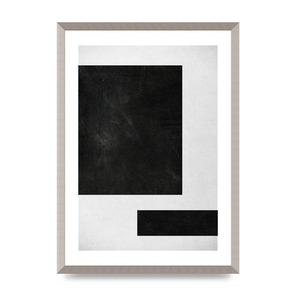 Black White Abstract 1 Wall Art - A2 framed