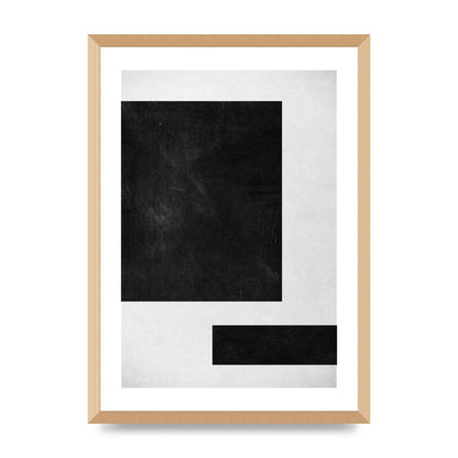 Black White Abstract 1 Wall Art - A2 framed