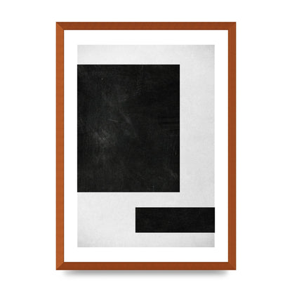 Black White Abstract 1 Wall Art - A2 framed