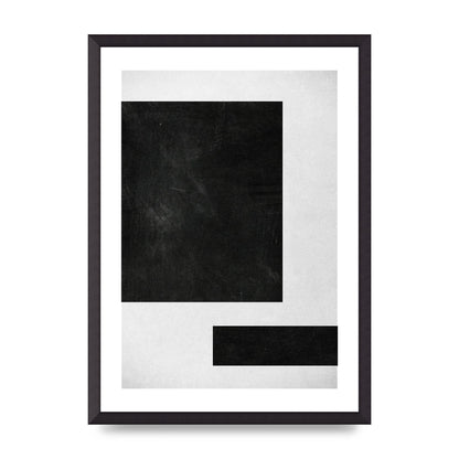 Black White Abstract 1 Wall Art - A2 framed