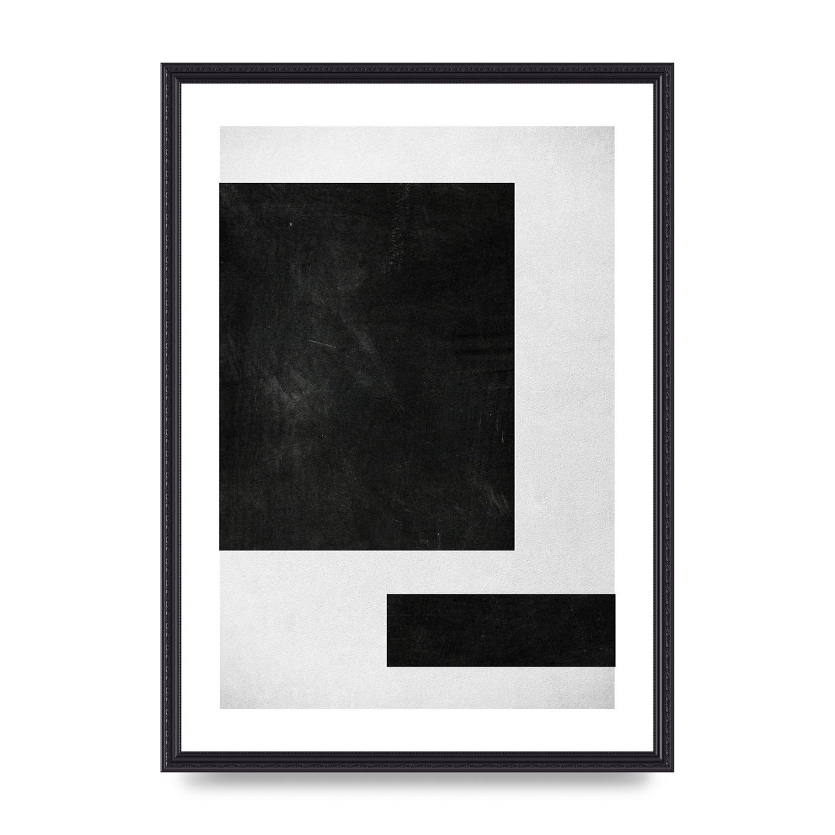 Black White Abstract 1 Wall Art - A2 framed
