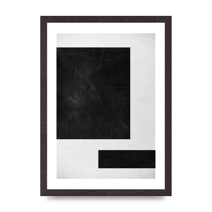 Black White Abstract 1 Wall Art - A3 framed