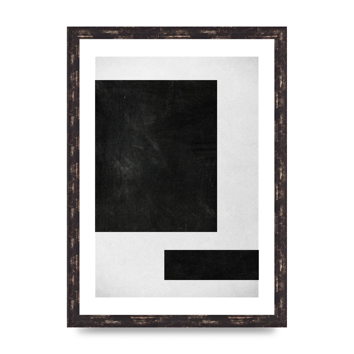 Black White Abstract 1 Wall Art - A3 framed