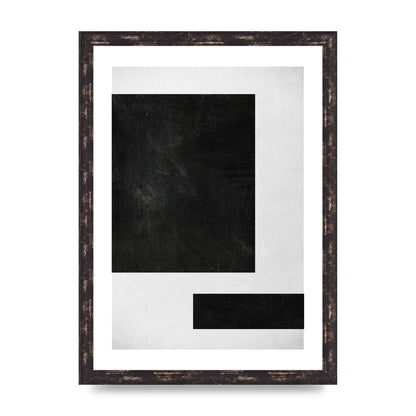 Black White Abstract 1 Wall Art - A3 framed