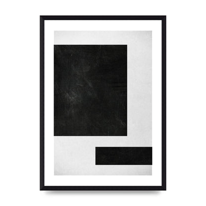 Black White Abstract 1 Wall Art - A3 framed