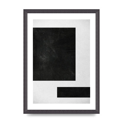 Black White Abstract 1 Wall Art - A3 framed
