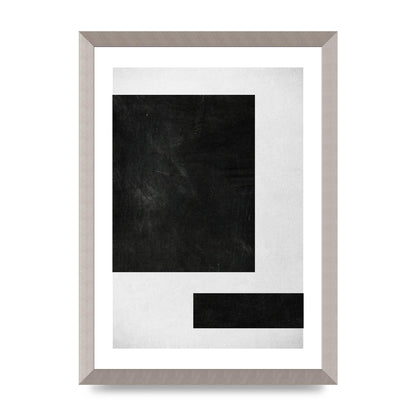 Black White Abstract 1 Wall Art - A3 framed