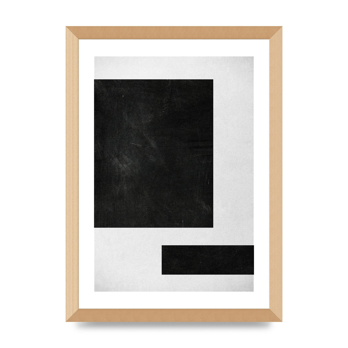 Black White Abstract 1 Wall Art - A3 framed
